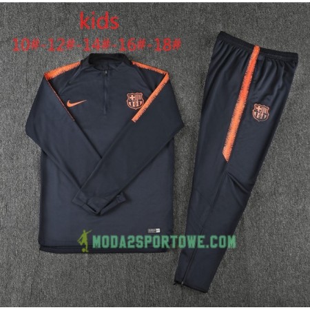 FC Barcelona Dziecięcy Komplet Bluzy Treningowe Czarny Pomarańczowy 2018/19